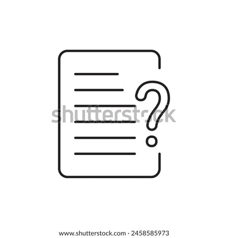 Question document icon design, isolated on white background, vector illustration