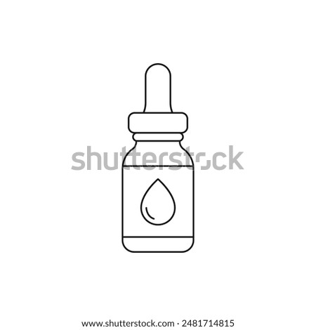 Tincture oil bottle icon line style isolated on white background. Vector illustration