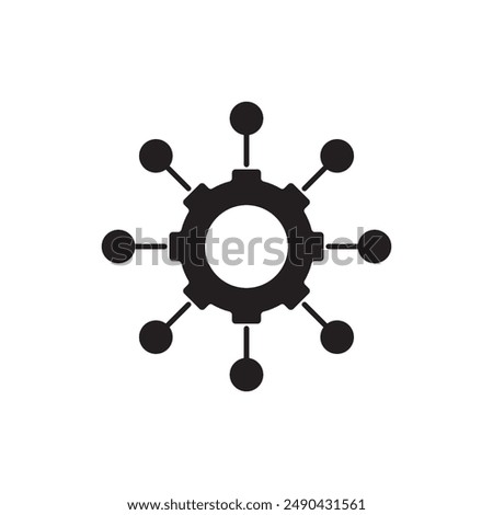 Centralized Data Management System icon design, isolated on white background, vector illustration