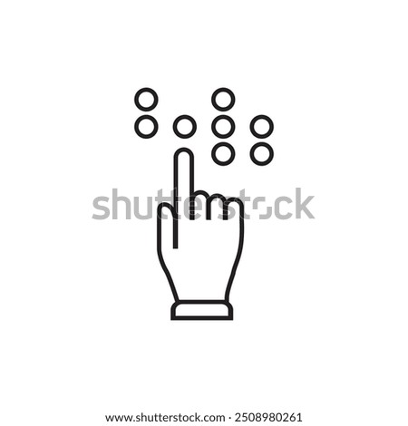 Tactile Alphabet Braille icon design, isolated on white background, vector illustration