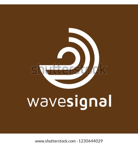 wave signal logo line art vector element. wave logo template