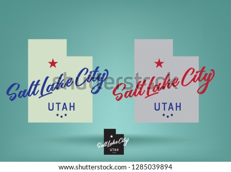 Salt Lake City, Utah Map Vector EPS 10. 