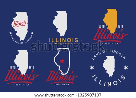 Illinois USA logo collection, Vector EPS 10.