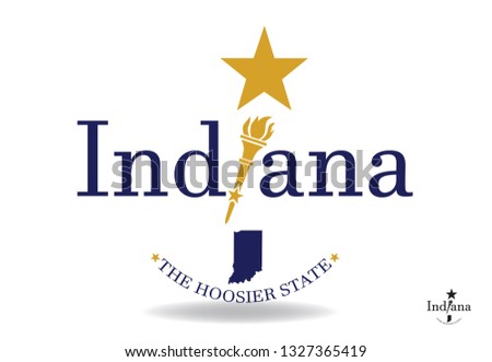  Indiana State logo design concept with Nickname The Hoosier State and map Vector EPS 10