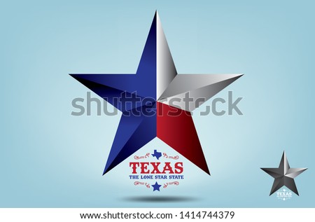 Texas Star with state nickname The Lone Star State, Vector EPS 10.