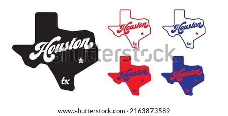 Houston Texas map logo design concept, can be use on t-shirt printing souvenir food product label website template advertisement vector eps.