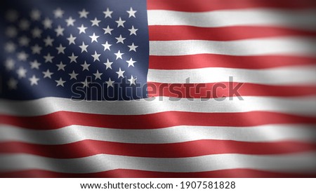 3d illustration flag of America. close up waving flag of America. flag symbols of America.