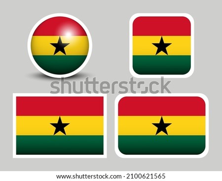 Flags vector of the Ghana. Vector illustration set of Ghana. Flag of Ghanaian.