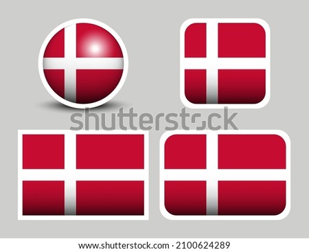 Flags vector of the Denmark. Vector illustration set of Denmark. Flag of Danish.
