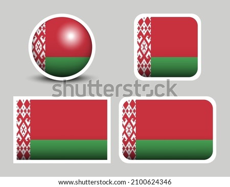 Flags vector of the Belarus. Vector illustration set of Belarus. Flag of Belarusian.