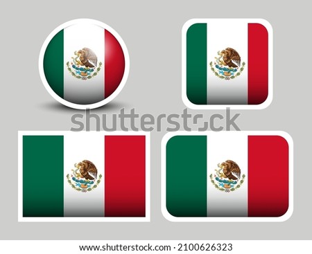 Flags vector of the Mexico. Vector illustration set of Mexico. Flag of Mexican.