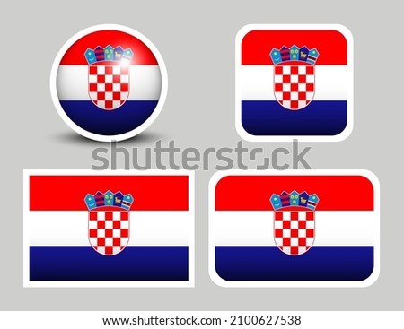 Flags vector of the Croatia. Vector illustration set of Croatia. Flag of Croatian.