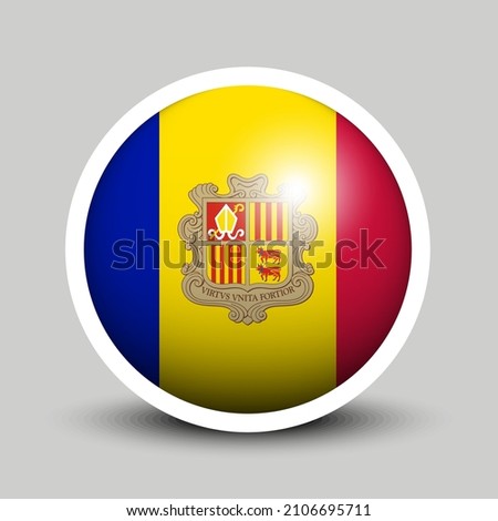 Flags vector of the Andorra. Andorra flag isolated on white background. Flag of Andorran.