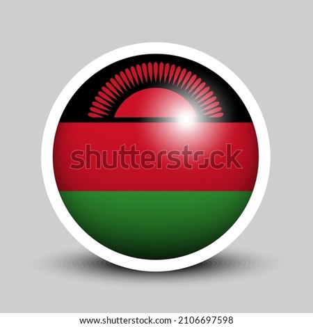 Flags vector of the Malawi. Malawi flag isolated on white background. Flag of Malawian.