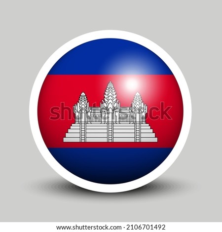 Flags vector of the Cambodia. Cambodia flag isolated on white background. Flag of Cambodian.