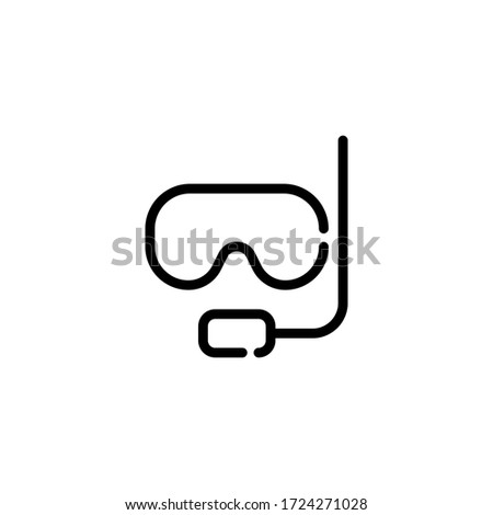 Thin linear icon diving goggles suitable for , holiday, trip, mobile, website, and more.with editable stroke 48x48 pixel perfect on white background