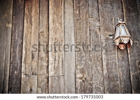 wood plank texture with lamp / old wood wall