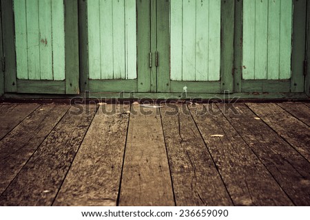 old wooden floor with wooden wall