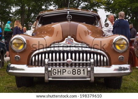 TROSA, SWEDEN - JUNE 5, 2014. Veteran car meeting in the small town Trosa, Sweden. BUICK SUPER, model year, 1948.