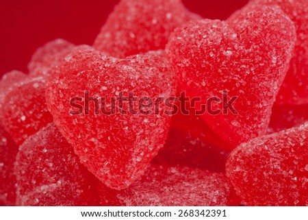 jelly candies shaped like hearts