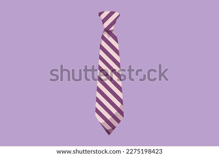 Character flat drawing striped tie icon, logotype, label, flyer, sticker, card. Necktie and neckcloth symbol. Template Father Day greeting card with striped necktie. Cartoon design vector illustration