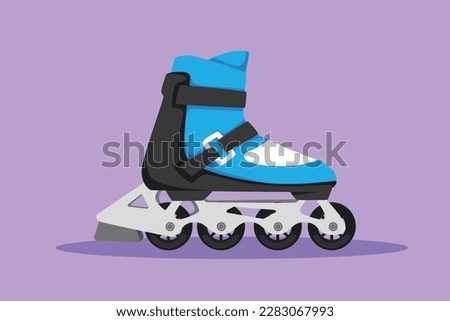 Cartoon flat style drawing modern rollerblades logotype, icon, symbol. Young teenager style roller skates. Inline skates sport. Skate. Pair of inline roller skates. Graphic design vector illustration