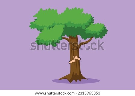 Image, Stock Photo Man embraces tree Tree hug