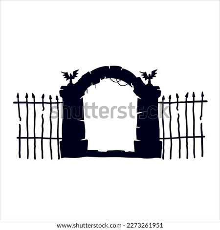 Similar – Image, Stock Photo Gate entrance at night with shadow