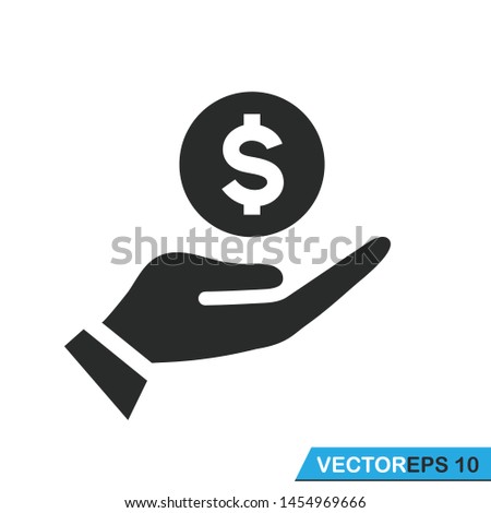 hand holding money icon vector template