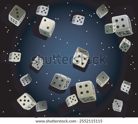 gambling dices casino risk betting games in universe sky dark background