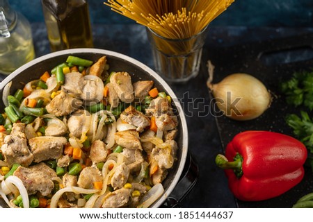 Similar – Image, Stock Photo Tasty marinated chicken near rice