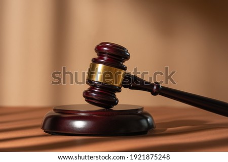 Judge gavel on a homogeneous background Justice and injustice, law Foto stock © 