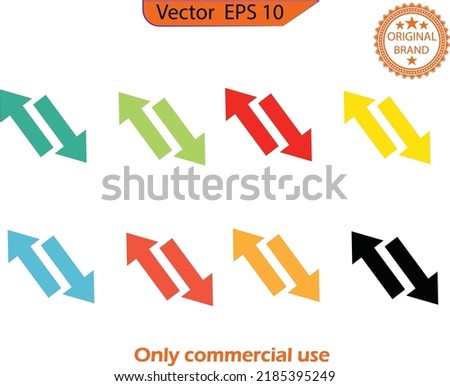 Diagonal arrow up, Vector of the diagonal arrows. Web icon set. Vector illustration isolated on transparent  background.
