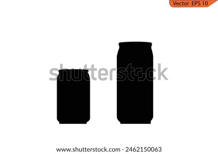 Soda can icon, transparent  background. Dented soda cans icons set. Beverage, beer and brewing sign and symbol. soda and juice silhouette. Vector illustration