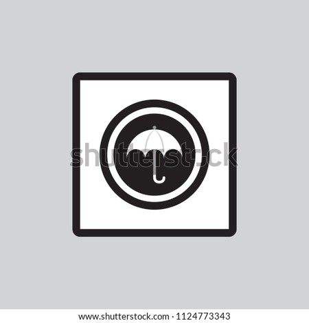 The design of umbrella symbol in black and white frame.