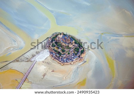 Similar – Image, Stock Photo Bay of Mont Saint-Michel trampled by salt meadows sheep, Brittany, France