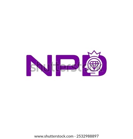 NPD Narcissistic Personality disorder wordmark logo figure with crown and jewels