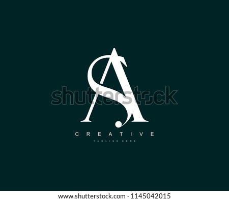 SA AS Letter Linked Luxury Premium Logo Stok fotoğraf © 