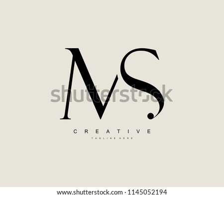 MS SM Letter Linked Luxury Premium Logo