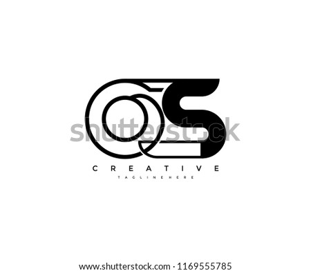 Vector Abstract Minimalism Monogram Letter OS Design Logo