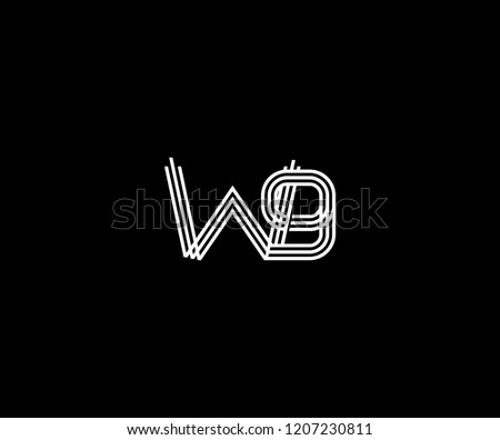 Linked Letter W9 Linear Stripe Monogram Modern Logo Illustration