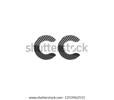 Initial CC Letter Abstract Stripes Transition Monogram Logotype