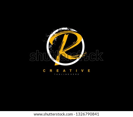 R Letter Brush Grunge Urban Type Style Logo