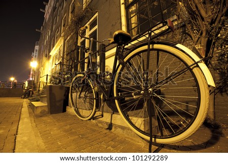 Bike in the night of Amsterdam