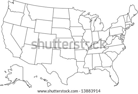 united states of america map in vector design