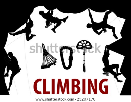 Climbing People silhouettes