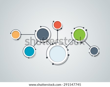 Vector illustration of abstract molecules and communication - social media technology concept with label circles design and space for your content, business, social media, network and web design.  
