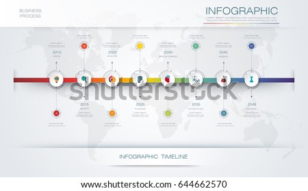 Vector infographics timeline design template with 3D paper label and graph 8 steps options. For workflow layout diagram, infograph business, infographic, flowchart, process diagram, time line, chart