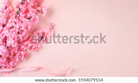 Spring or summer flower composition, still life, banner, minimal holiday concept. Greeting card for mother's day, women's day, valentine's day, happy birthday, wedding, selective focus, 