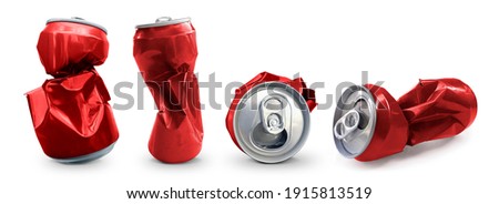 Compressed cans isolated on a white background Foto d'archivio © 